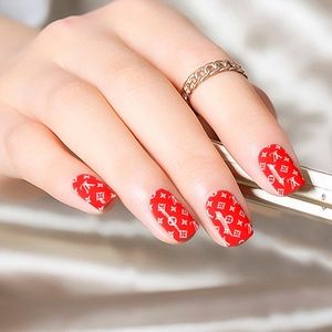 Louis Inspired  Red Nail Wraps